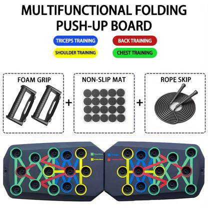 Restivioz® Color-Coded Push-Up Board System with Handles & Resistance Accessories