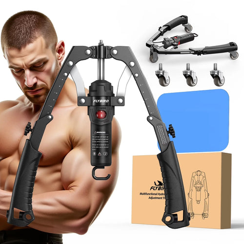 Restivioz® 3-in-1 Arm Trainer & Ab Roller Wheel | 15-Level Hydraulic Resistance, 20–440 lbs
