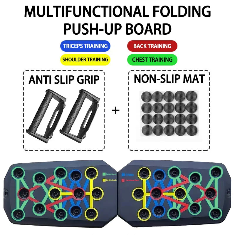 Restivioz® Color-Coded Push-Up Board System with Handles & Resistance Accessories