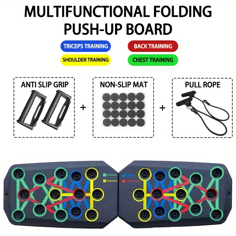 Restivioz® Color-Coded Push-Up Board System with Handles & Resistance Accessories