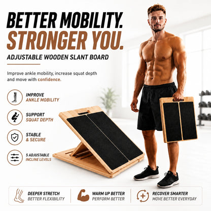 Restivioz® Adjustable Wooden Slant Board